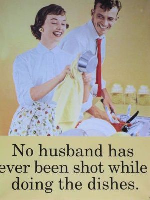 No Husband Has Ever Been Shot Large Metal Wall Sign 41cm x 30cm