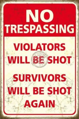 No Trespassing Small Metal Wall Sign 200mm x 150mm