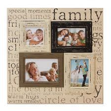 Vintage Chic Large Cream Wooden Family Collage Photo frame. NV279