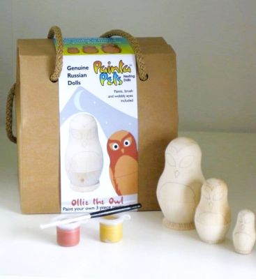 Paint Your Own Painta Pets Nesting Dolls. Ollie the Owl