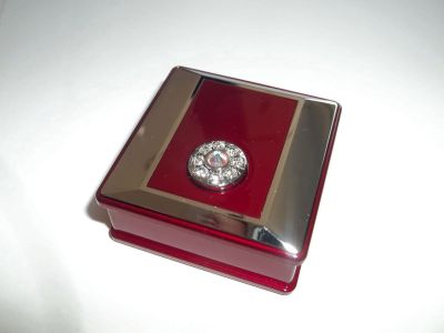 Ruby Pill Box with Swarovski Crystals Mothers Day Birthday Travel Gift. PB857R.