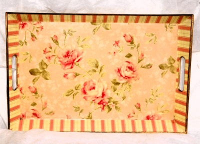 Decorative Pink Melamine Floral Tray 940-5