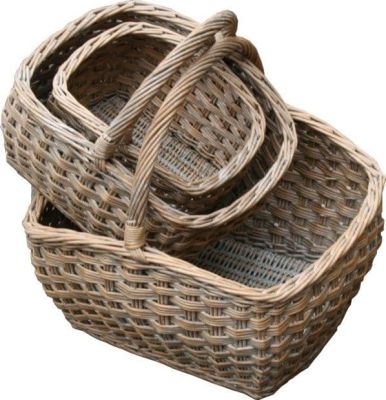 Luxury Provence Wicker Country Shopper Set of 3 Baskets PR012