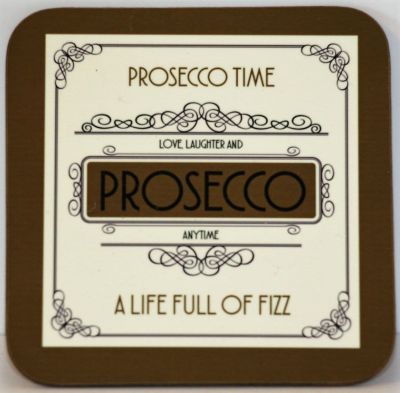 Prosecco Time Drinks coaster 9cm x 9cm