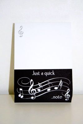 Musical Themed Block Note Pads in 3 Styles N010, CMUS009, SIN012