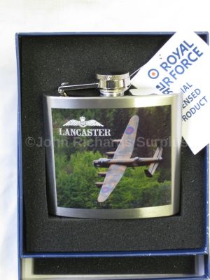 Stainless Steel 5oz Hip Flask Featuring RAF Lancaster 