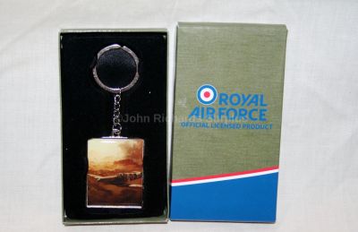 RAF Supermarine Spitfire in the Clouds Silver Plated Key Ring 