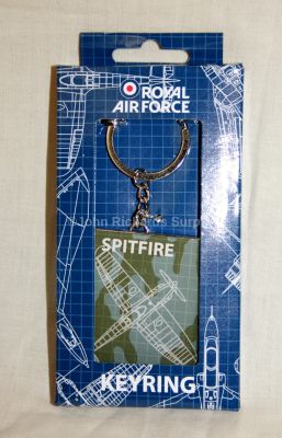 RAF Supermarine Spitfire Blueprint Silver Plated Key Ring 