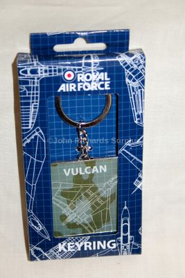 RAF Avro Vulcan Bomber Blueprint Silver Plated Key Ring Collectable 