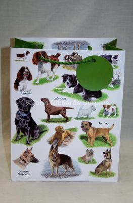 Small Dog Design Gift Bag with Rope Handles & Gift Tag
