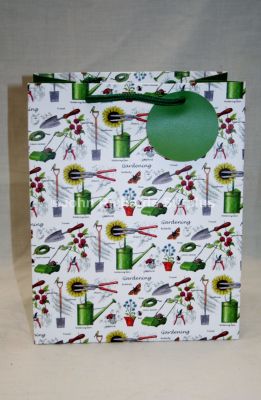 Small Garden Design Gift Bag with Rope Handles & Gift Tag