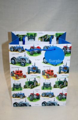 Small Tractor Design Gift Bag with Rope Handles & Gift Tag