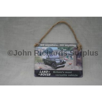 Small Hanging Metal Sign Land Rover Series 1 Go Anywhere Do Anything