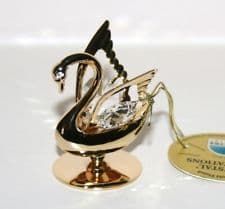 24K Gold Plated Crystocraft Swan With Crystal Swarovski Elements SP562