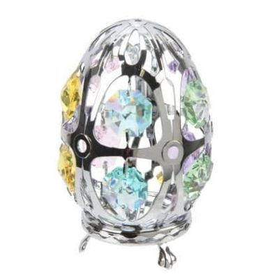 Silver Plated Crystocraft Egg With Swarovski Crystal Elements SP629