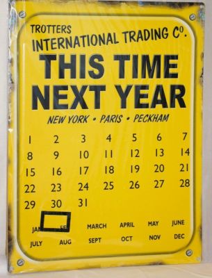 Retro Classic Trotters This Time Next Year Large Metal Wall Calendar 40cm x 30cm