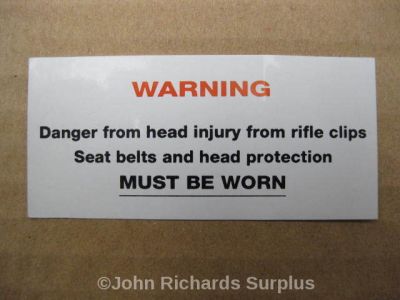 Sticker Seat Belt Head Protection Label SBPL1