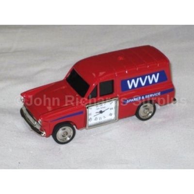 Miniature Ford Anglia Van Design Battery Operated Desk Clock 9700