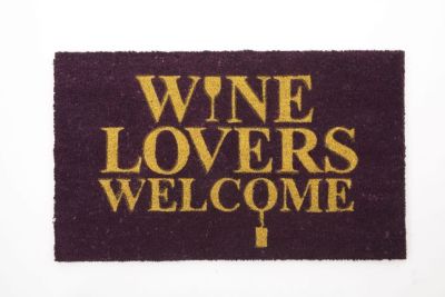 Quality Coir Doormat with Novelty Slogan Wine Lovers Welcome CE009