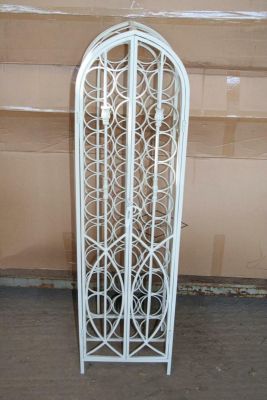 Wrought Iron 32 Bottle White Finish Wine Rack Ex Display Collection Only