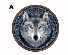 Annie Stokes Wolf Design Round Coin Purse. In 3 Designs WRP01/02/06