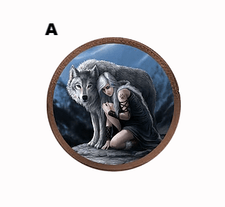Annie Stokes Wolf & Maiden Design Round Coin Purse. In 3 Designs.WRP03/04/05