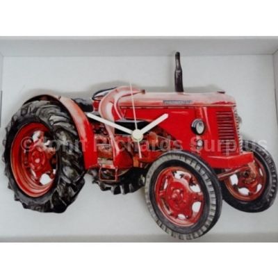 Handmade wooden wall clock David Brown 30D Tractor Battery operated