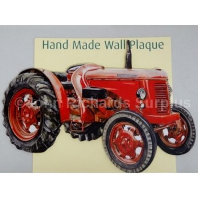 Handmade wooden wall plaque David Brown 30D Tractor