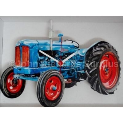 Handmade wooden wall clock Fordson Major Tractor Battery operated