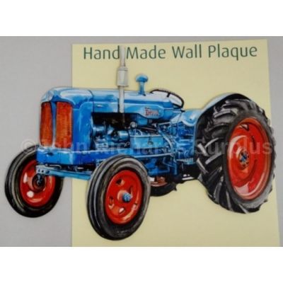 Handmade wooden wall plaque Fordson Major Tractor