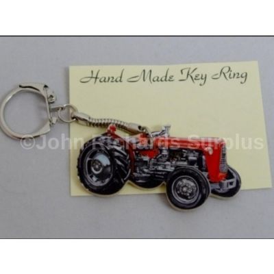 Handmade wooden key Ring Massey Ferguson 35X Tractor