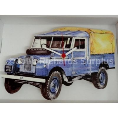 Handmade wooden wall clock Land Rover Series 1 Pick Up Battery operated