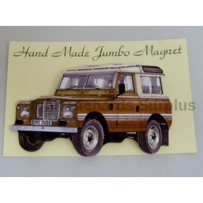 Handmade wooden Jumbo Magnet Land Rover Series 3 SWB County