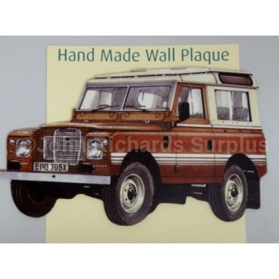 Handmade wooden wall plaque Land Rover Series 3 SWB County