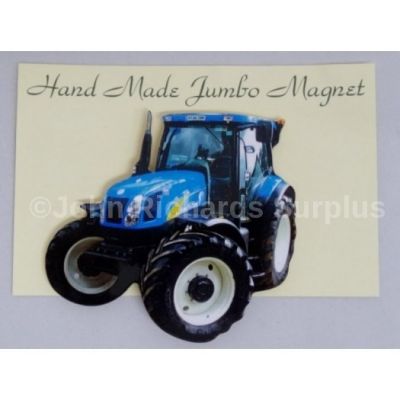 Handmade wooden Jumbo Magnet New Holland Tractor