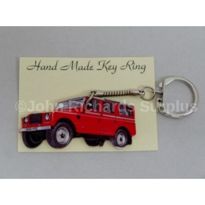 Handmade wooden key Ring Land Rover series 3 Stage 1 V8 Station Wagon