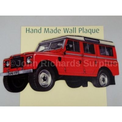 Handmade wooden wall plaque Land Rover Series 3 stage 1 V8 station wagon