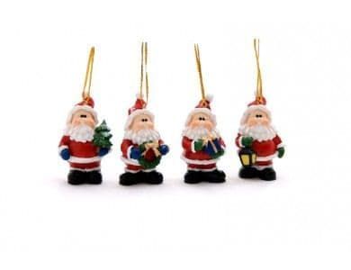 Resin Tree Decorations Sets of 4, Santa, Snowman or Teddy X504, X506, X507