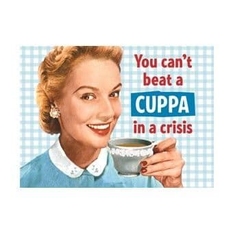 You can't beat a Cuppa in a Crisis Large Metal Wall Sign 41cm x 30cm