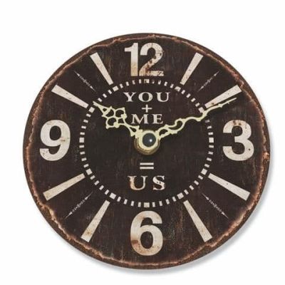 You + Me = Us Small Round Clock Z-5001