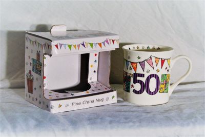 Fine China Age 50 Birthday Mug Gift Boxed