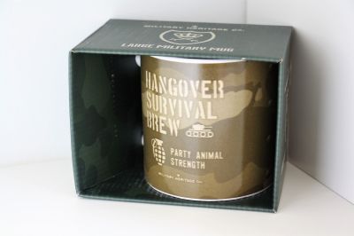 Military Heritage Hangover Survival Oversize Stoneware Mug in presentation box