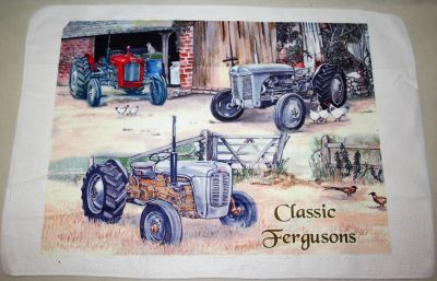 Ferguson Collage Tractor Micro-Fibre Tea Towel
