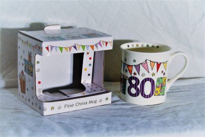 Fine China Age 80 Birthday Mug Gift Boxed