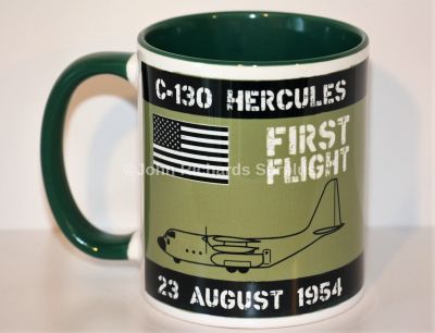 Classic Style China Mug C-130 Hercules Transport Aircraft First Flight 