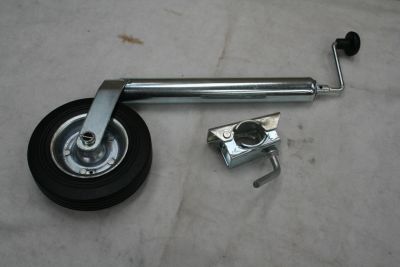 Caravan Trailer jockey wheel with fixing clamp NWL 150kg 48mm shaft