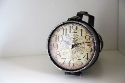 Hometime Metal Framed Torch Mantel Clock Battery Powered
