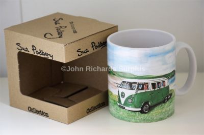 Sue Podbery Collection Durham Mug Green VW Camper Van SP45M