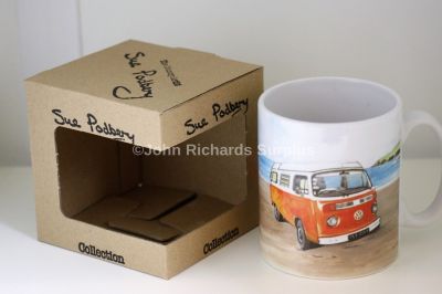 Sue Podbery Collection Durham Mug Orange VW Camper Van SP46M