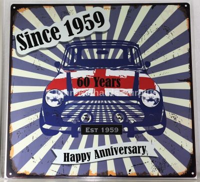 Metal Wall Sign Mini Anniversary 1959-2019
